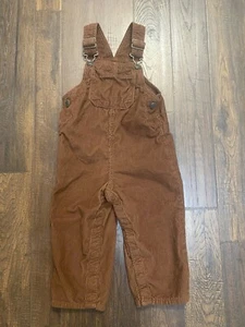 Carters Toddler Solid Brown Corduroy Overalls Size 24m / 2T - Picture 1 of 3