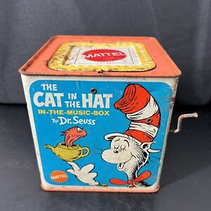 Vintage 1953 The Cat In The Hat Music Jack In The Box by Dr. Seuss Mattel