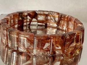 7,8" ""Unverwechselbar/AAAA"" ~ feuerrot HÄMATOID LEPIDOKROCIT in Quarz Armband K1399 - Bild 1 von 9