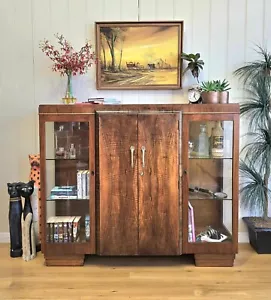 Murray Maid Furniture Display Cocktail Cabinet Glass Macassar Art Deco GOSFORD - Picture 1 of 13