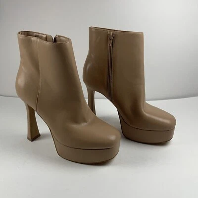 I.N.C Alize 10015984300 靴子女式 6.5 米米色线轴跟厚底短靴 8073 — 第 1/4 张图片