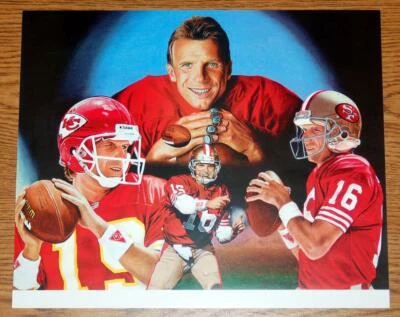 ¡OFERTA! JOE MONTANA - 49ERS / JEFS - ANILLOS DEL ARTISTA ANTHONY DOUGLAS IMPRESIÓN 11X14 Foto 1 de 2