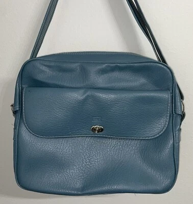 Vintage Carry On Bag Sears Feather Lite Travel Luggage Blue No Key—EUC - Image 1 of 4