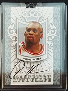 Dennis Rodman 2009 Sport Kings Silver Version On Card Auto Chicago Bulls - Afbeelding 1 van 2