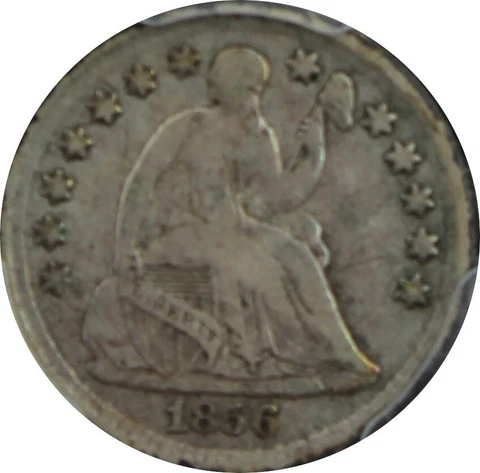 1856 F15 Seated Half Dime, PCGS 45096491 Cover