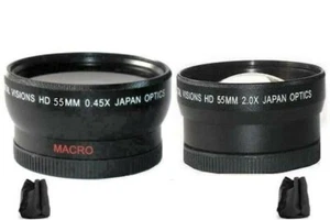 Wide Angle & Tele Lens for JVC GY-HM400U HM150 HM100 HM70U GZ-HD7 HD3 GC-PX100 - Picture 1 of 2