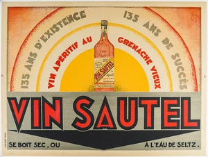 Original Art Deco Poster, Zony, Sautel Wein, Vin, Alkohol Grenache Aperitif 1929 - Bild 1 von 4
