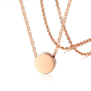 Elegant Choker Necklace Women 18K Rose Gold Color Stainless Steel Collar Jewelry - Picture 1 of 6