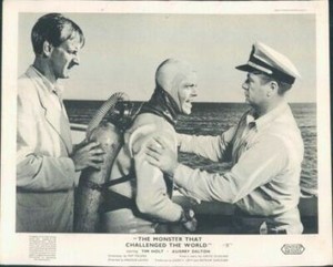 MONSTER THAT CHALLENGED THE WORLD TIM HOLT HARLAN WARD LOBBY CARD