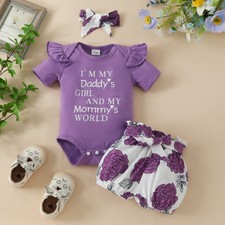 Newborn Baby Girl Ruffle Romper Tops Short Pants Floral Clothes Outfits Set US
