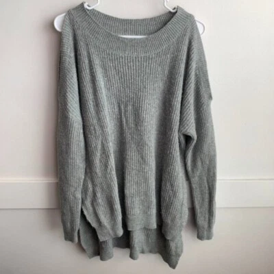 BP. Gray Knit Cold Shoulder Crew Neck Sweater Size XS - Image 1 of 4