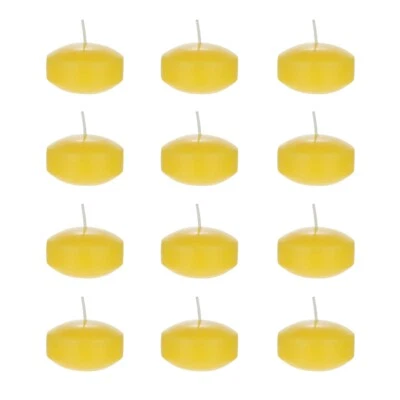 Mega Candles - 2" Citronella Scented Floating Disc Candles - Yellow, Set of 12 - Image 1 of 3