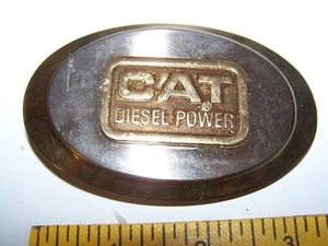 Vintage Caterpillar Cat Diesel Power Heavy Equipment Tractor Belt Buckle - Picture 1 of 4