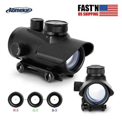 AOMEKIE 1X30mm 5 MOA Red Dot Sight Reflex Riflescope FMC Lens with 22mm/11mm Rail Mount