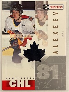 2000-01 Upper Deck Prospects CHL Nikita Alexeev Game Jersey #NA Hockey