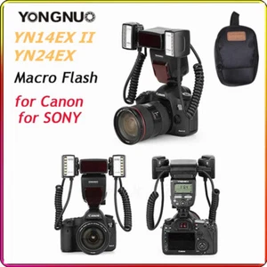 YONGNUO YN14EX II YN24EX Macro Ring Flash Light TTL Led Speedlite fr Canon Sony - Picture 1 of 12