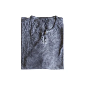 JOHN VARVATOS ASH HENLEY LONG SLEEVE TEE GREY $179 WORLDWIDE SHIPPING FTP 0341 - Picture 1 of 9