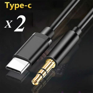 2PC For Samsung S24 Ultra S23 USB 3.1 Type C To 3.5mm AUX Audio Car Adapter Cord - Picture 1 of 14