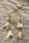 Dream Catcher Handmade Beaded W/feathers & Chimes Small 8”