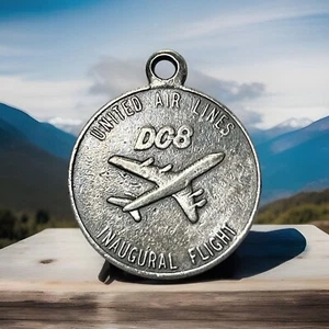 10-21-1959 United Air Lines Inaugural Douglas DC-8 Sterling Silver NY/losAngeles - Picture 1 of 2
