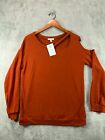 Nwt White Birch Womens Sweaters Tops Large Brown Soft Knit Cutouts Long Sleeve