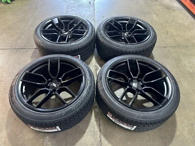 20 x9.5 black Dodge Charger wheels & tires 2454520 2754020 Fit  Challenger 5X115 - Image 1 of 4