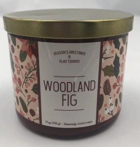 Woodland Fig 14 Oz Candle 3 Wick Glass Jar With Lid New - Picture 1 of 5