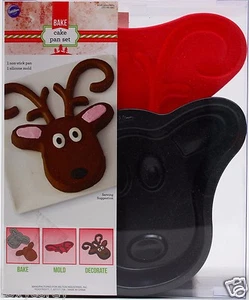 Christmas Wilton Reindeer Cake Pan Set 2105-8015 NWT - Picture 1 of 1