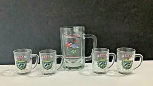 Juego de 5 Piezas ESCUDO DE ARMAS CUBA Vajilla Vidrio Cerveza Piedra Taza y 4 Gafas de Tiro - Imagen 1 de 5