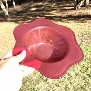 Annieglass Cranberry Red Raspberry Rare Scalloped Bowl Signed Vintage 1993 9.5" - Bild 1 von 12