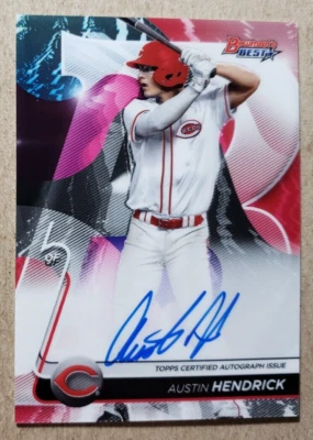 2020 Bowman's Best of 2020 Austin Hendrick Auto Cincinnati Reds Autograph - Image 1 of 2
