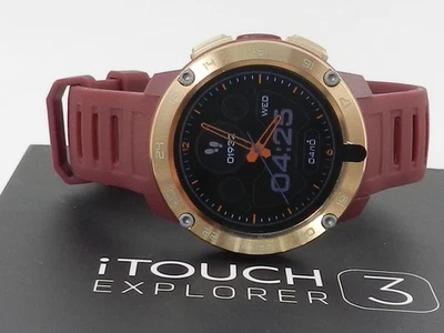 ITouch Men's Explorer 3  Merlot  Silicone Strap Smartwatch 46.5 Mm - Image 1 of 4