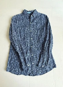 J. McLaughlin Lois Blue Beatriz Spot Long Sleeve Button Down Blouse Size Small - Picture 1 of 9