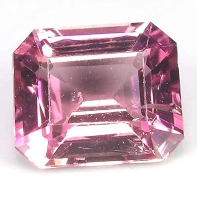 GLAMOROUS 天然淡粉色 阿富汗旅游宝石 - EMERALD CUT — 第 1/3 张图片