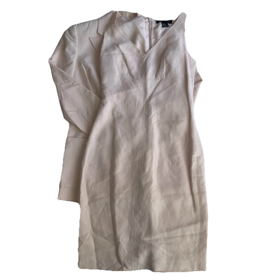 MODA Int Silk Linen Blend 2 Piece Blush Pink Jacket and Dress Size 2 Womens - Image 1 of 4