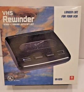 Kinyo VHS Rewinder UV-820 Black In Original Box With Manual Vintage New - Picture 1 of 4