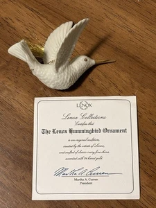 Lenox Porzellan Kolibri Weihnachtsschmuck Figur 24K Gold Akzent Vogel - Bild 1 von 5