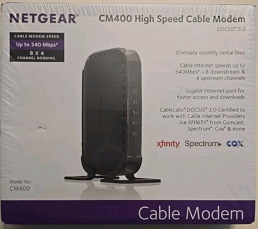 Netgear CM400 High Speed Cable Modem CM400-100NAS, DOCSIS 3.0 Sealed & New - Image 1 of 2