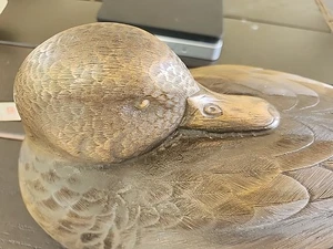 DUCKS METALLIC DUCK DECOY Ducks Unlimited Heavy 15 Inch Broonze Look  - Picture 1 of 8