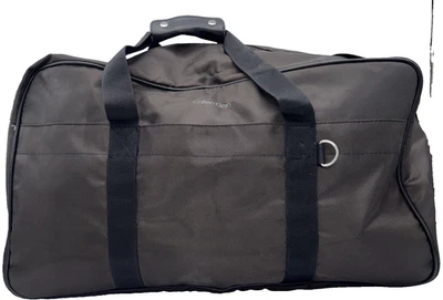 Bolso de Lona Calvin Klein Marrón Negro Borde Viaje Noche Correa para el Hombro 22"x13" Foto 1 de 4