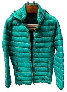 Giacca imbottita St. John’s Bay morbida classica verde opt cappuccio tasche zip taglia 2X - Foto 1 di 4