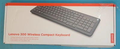 Lenovo 300 Wireless Compact Keyboard - Black - Image 1 of 3