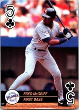 Fred McGriff San Diego Padres 1992  U.S Playing Card Aces Five 5 of Spade