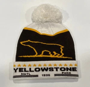 Pom Pom Beanie Winter Warm Knit Hat Yellowstone National Park NWT - Picture 1 of 1
