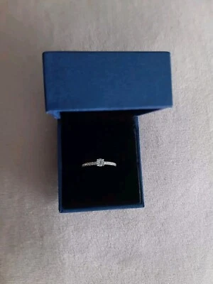 JO WISDOM 925 Sterling Silver Engagement Ring  Cubic Zirconia Aquamarine Colour - Image 1 of 2