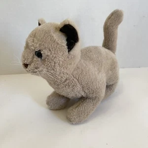 Peluche gatto gund kitty vintage 1982 marrone chiaro occhi azzurri 8" - Foto 1 di 14