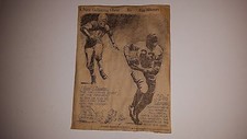 Red Grange Pug Rentner Northwestern  Football 1932 Cartoon Sketch VERY RARE!