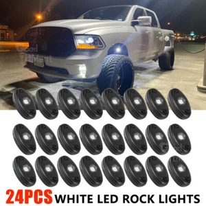 24PCS White LED Rock Light Kit Underbody Glow Lamp Pickup Truck 12V For Ram 1500 - Picture 1 of 12