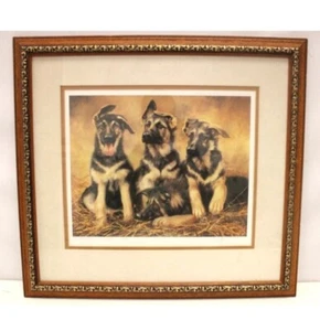 MICK CAWSTON Deutscher Schäferhund signiert Limited Edition Druck gerahmt - Bild 1 von 4