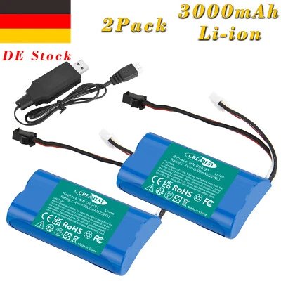 CREABEST Akku Mit SM 2P Plug Für MN 99/99s RC Cars, Skytech Model H101 H105 7,4V Li-ion